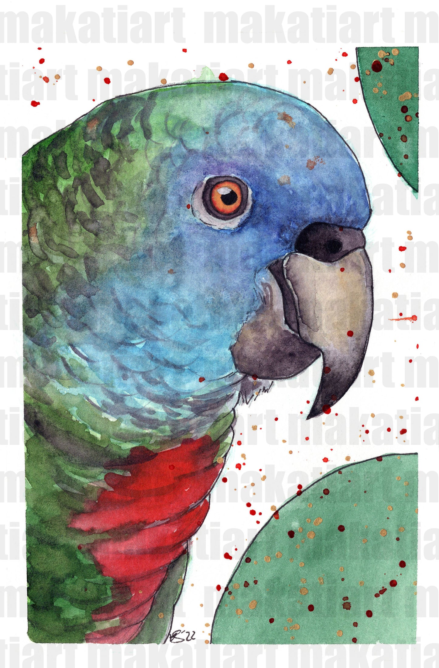 Aquarell St. Lucia Amazone