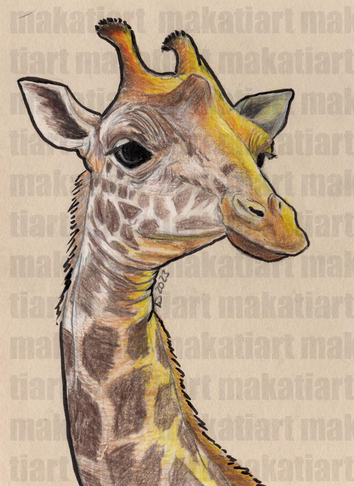 Zeichnung einer Giraffe