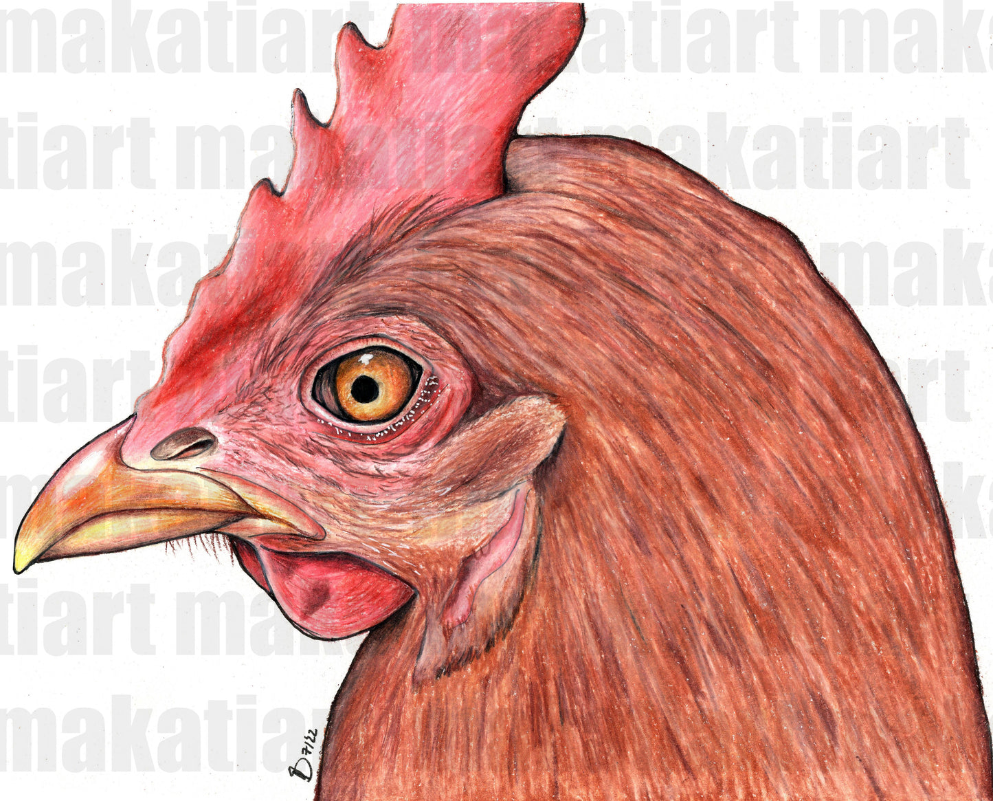Kunstdruck Huhn
